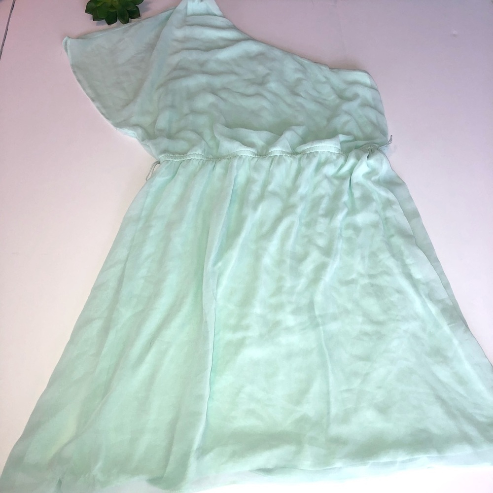 Express one shoulder aqua dress